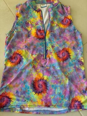 Vibrant Spiral Tie-Dye cycling Tank Top